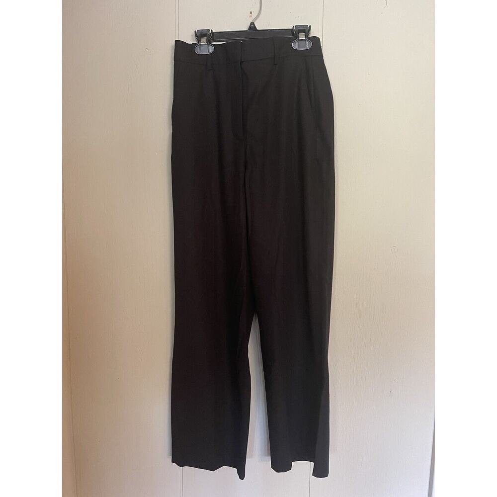 Theory Womens 100% Cotton Black Straight Leg Dress Pants NWT 2 $345
